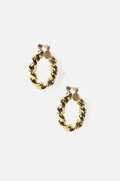 Dipua Argola Bruli em Ouro - Design Intrigante com um Toque de Modernidade