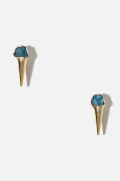 Dipua Brinco Spike Apatita Ouro
