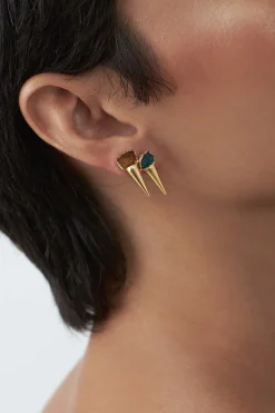 Dipua Brinco Spike Apatita Ouro