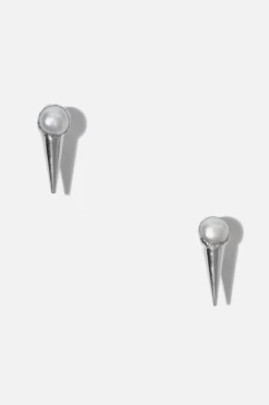 Dipua Brinco Spike Perola Prata