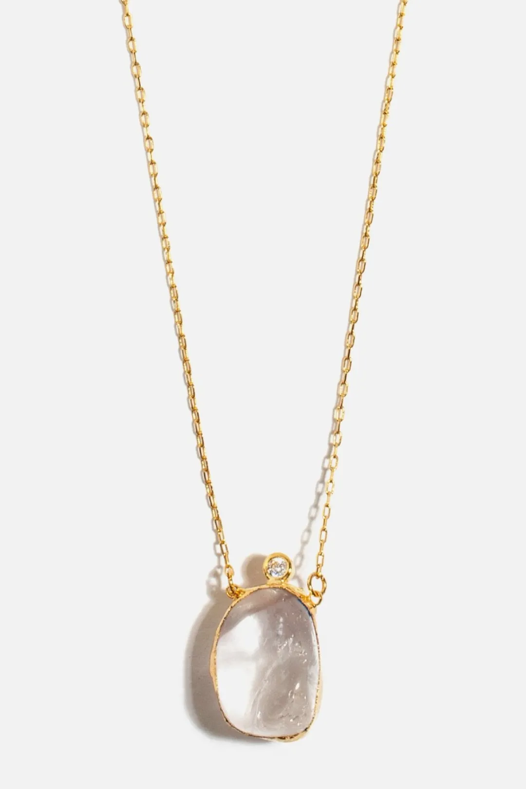 Dipua Colar Cristal e Zircônia Banhado a Ouro - Brilho Encantador