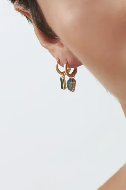 Dipua Conheça a Argola Prana com pedra Turmalina Verde